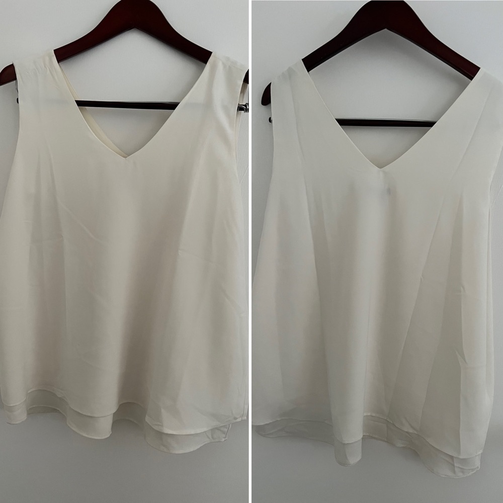 Ann Taylor Vneck Lined Sleevless Shell Blouse - image 4